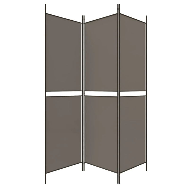 vidaXL 3-paneļu istabas aizslietnis, 150x220 cm, antracītpelēks audums