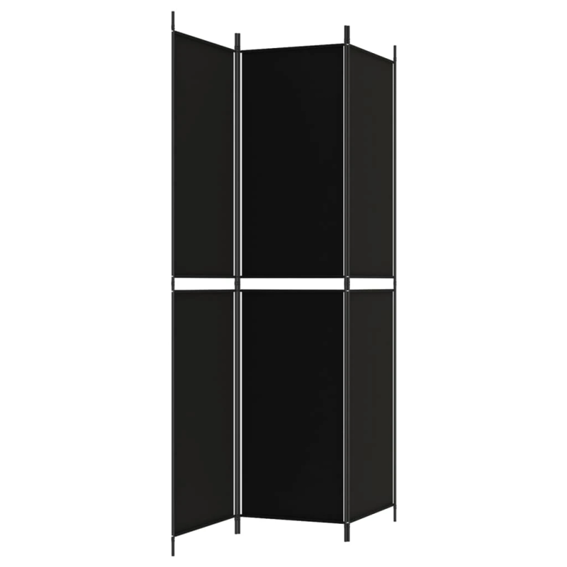 vidaXL 3-paneļu istabas aizslietnis, 150x220 cm, melns audums