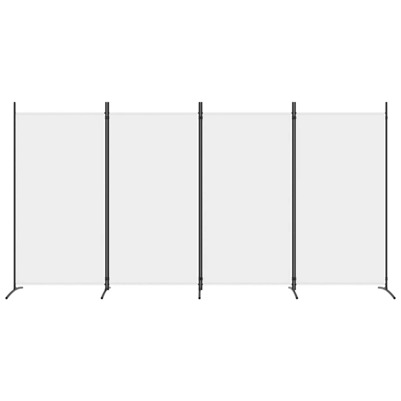 vidaXL 4-paneļu istabas aizslietnis, 346x180 cm, balts audums