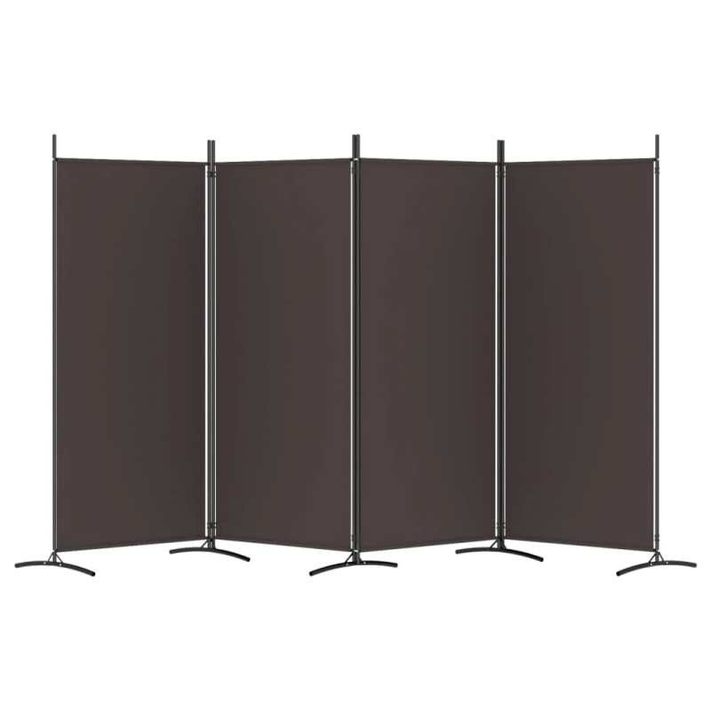 vidaXL 4-paneļu istabas aizslietnis, 346x180 cm, brūns audums