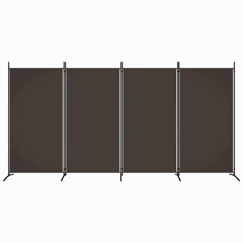 vidaXL 4-paneļu istabas aizslietnis, 346x180 cm, brūns audums