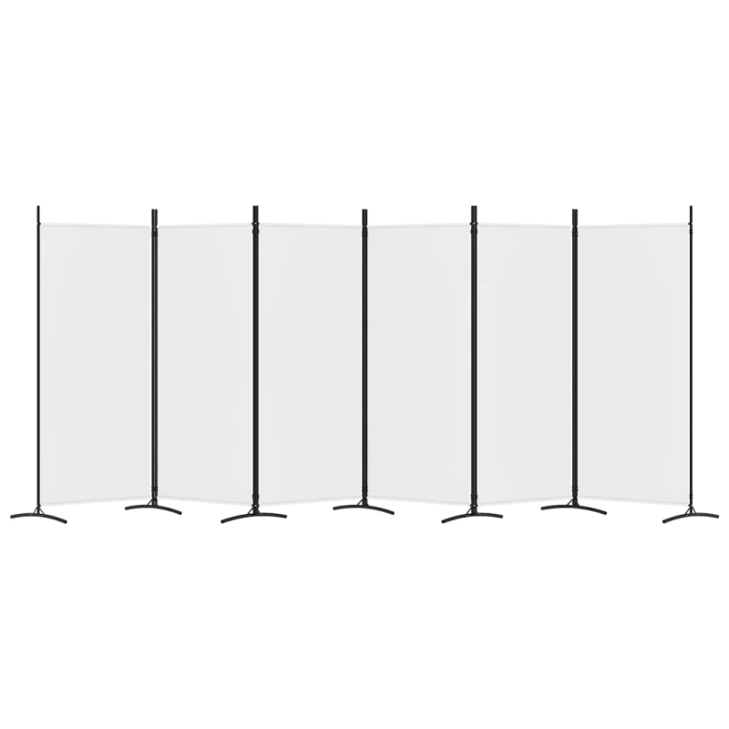 vidaXL 6-paneļu istabas aizslietnis, 520x180 cm, balts audums