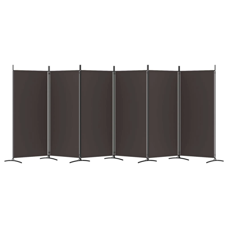 vidaXL 6-paneļu istabas aizslietnis, 520x180 cm, brūns audums