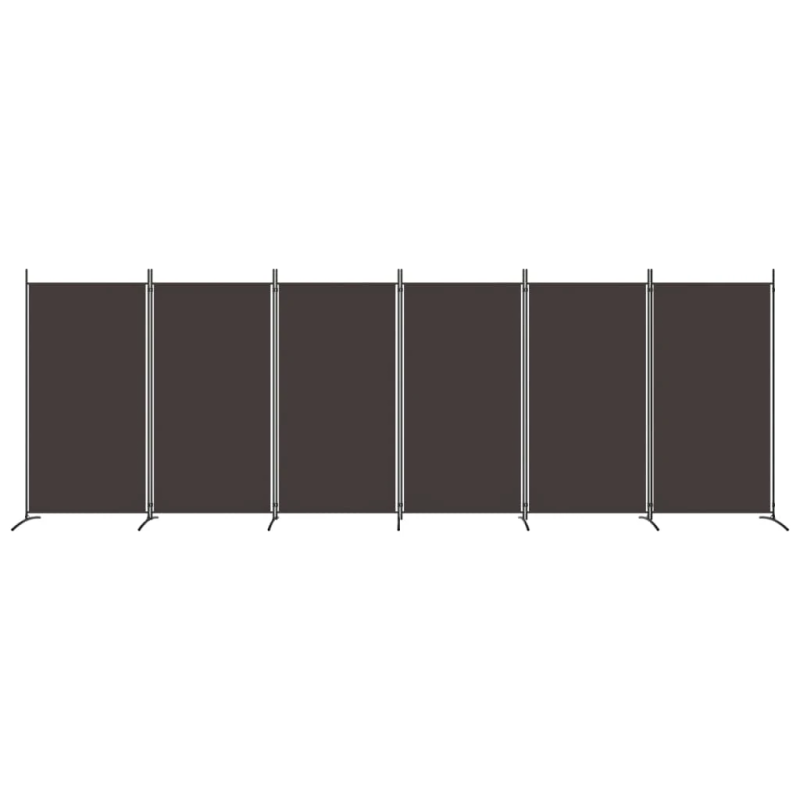 vidaXL 6-paneļu istabas aizslietnis, 520x180 cm, brūns audums