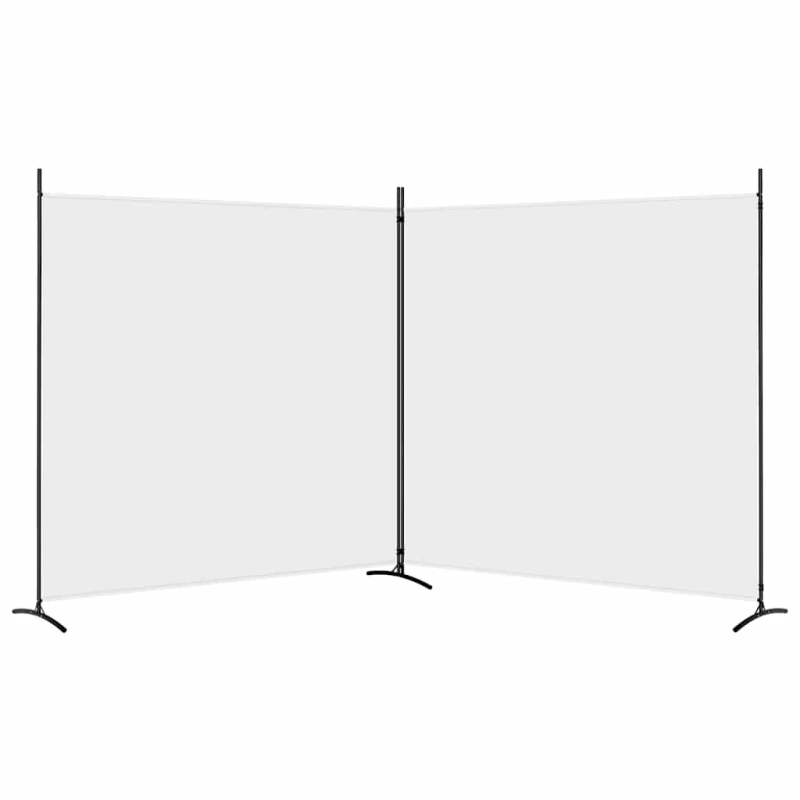 vidaXL 2-paneļu istabas aizslietnis, 348x180 cm, balts audums