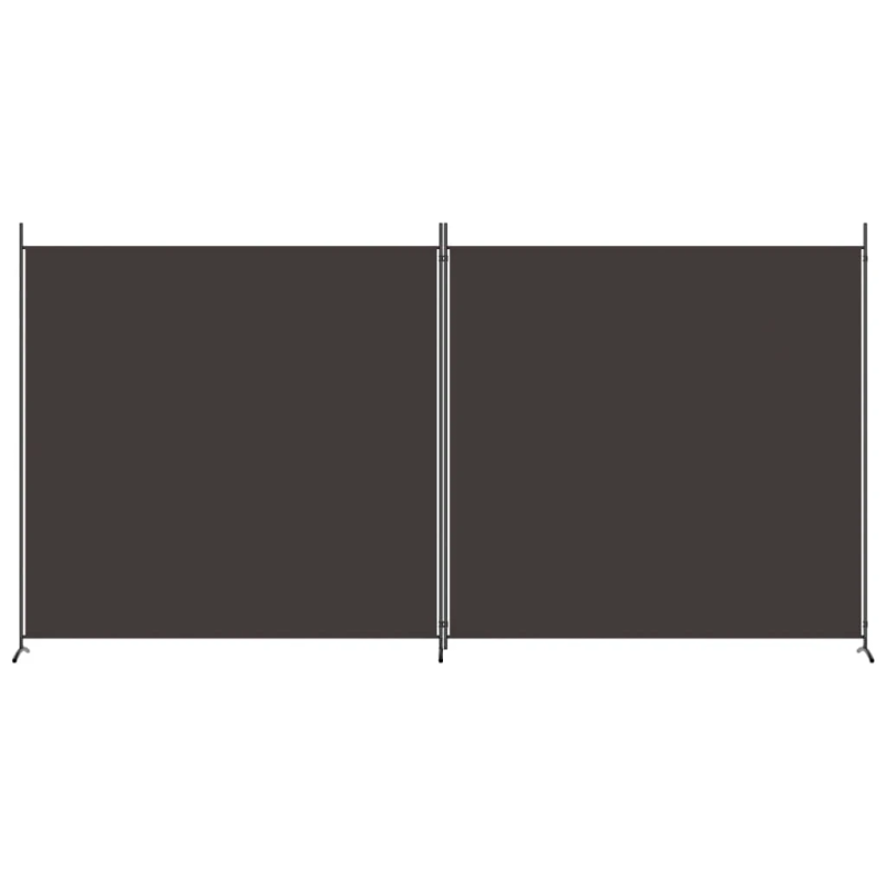 vidaXL 2-paneļu istabas aizslietnis, 348x180 cm, brūns audums