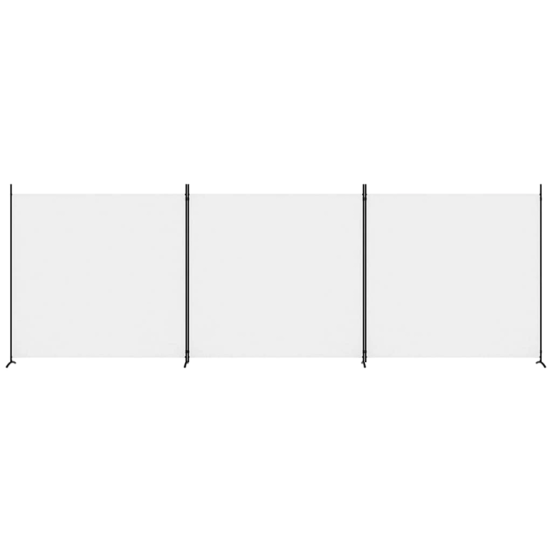 vidaXL 3 paneļu istabas aizslietnis, balts, 525x180 cm, audums