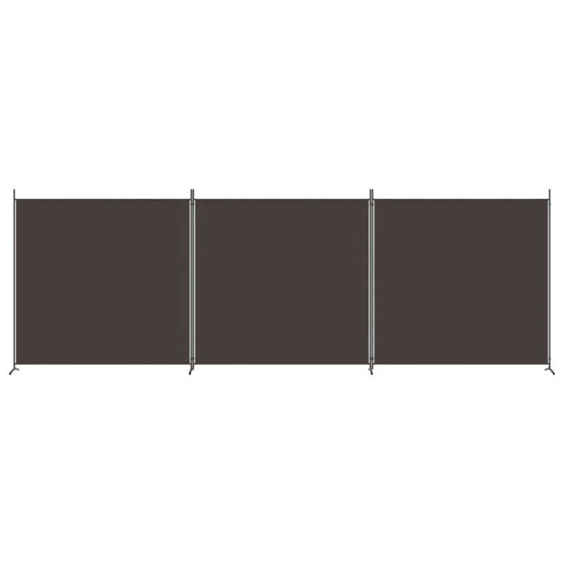 vidaXL 3-paneļu istabas aizslietnis, 525x180 cm, brūns audums