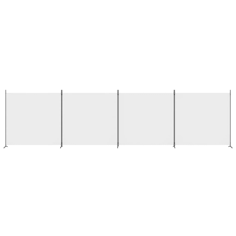 vidaXL 4-paneļu istabas aizslietnis, 698x180 cm, balts audums