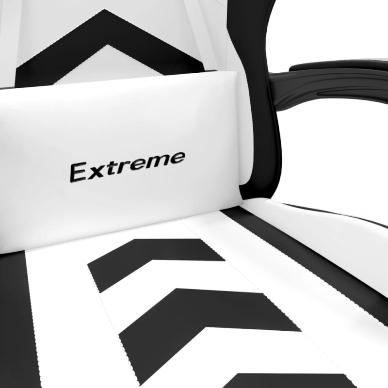 vidaXL datorspēļu krēsls, balta un melna mākslīgā āda