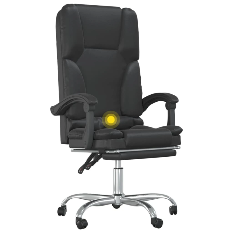 vidaXL biroja masāžas krēsls, melna mākslīgā āda