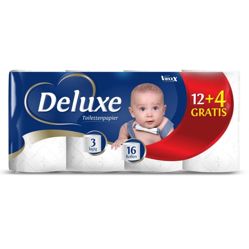 DELUXE 3 slāņu tualetes papīrs 16 ruļļi