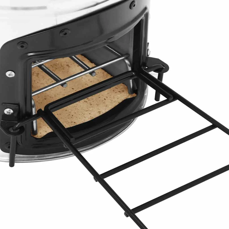 vidaXL kempinga malkas plīts, sudraba krāsā, 45,5x33x25,5 cm, tērauds