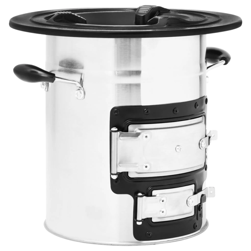 vidaXL kempinga malkas plīts, sudraba krāsā, 51,5x35x30,5 cm, tērauds