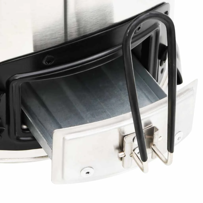 vidaXL kempinga malkas plīts ar ventilatoru, sudraba, 35,5x26x28 cm