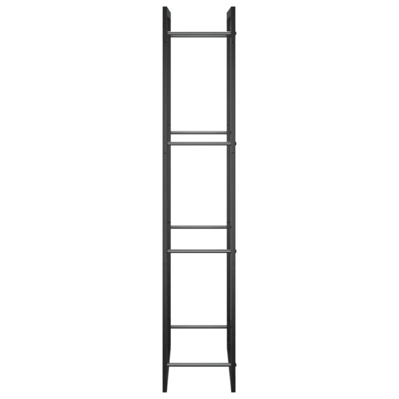 vidaXL malkas uzglabāšanas statīvs, matēti melns, 50x28x132 cm,tērauds