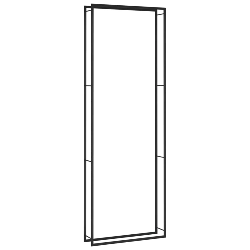 vidaXL malkas uzglabāšanas statīvs, matēti melns, 110x28x312cm,tērauds