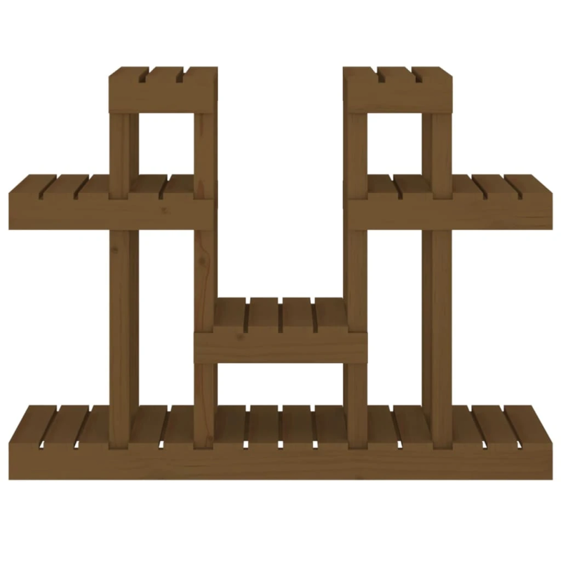 vidaXL augu plaukts, medus brūns, 104,5x25x77,5 cm, priedes masīvkoks