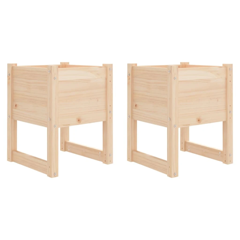 vidaXL puķu kastes, 2 gab., 40x40x52,5 cm, priedes masīvkoks