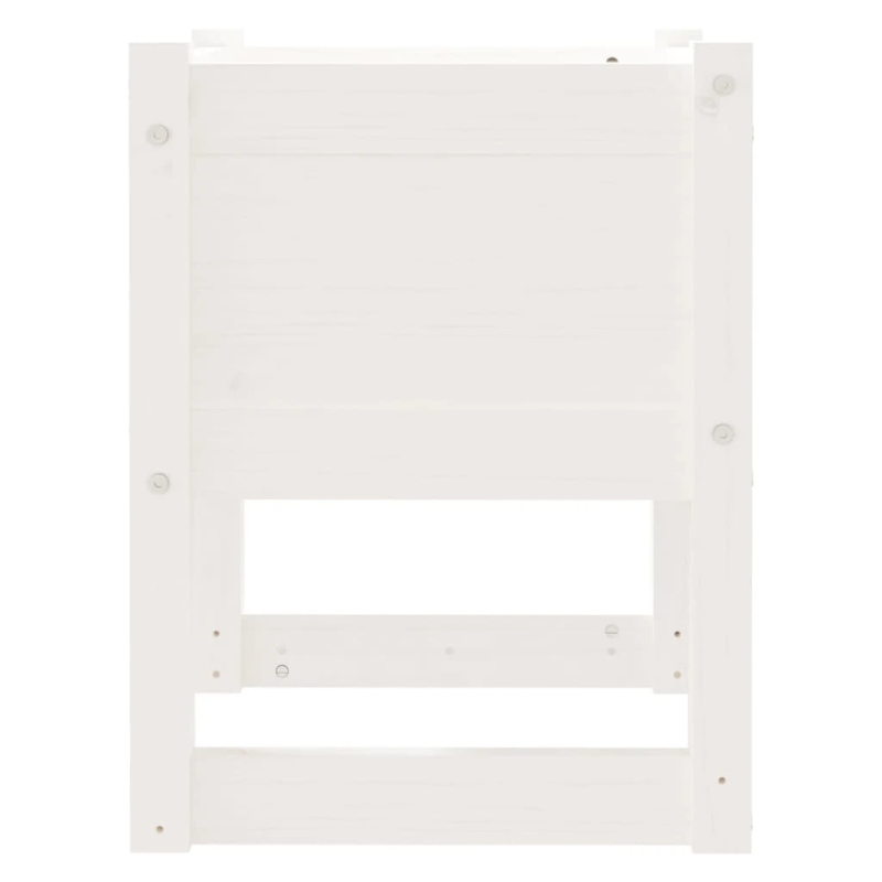 vidaXL puķu kastes, 2 gab., baltas, 40x40x52,5 cm, priedes masīvkoks