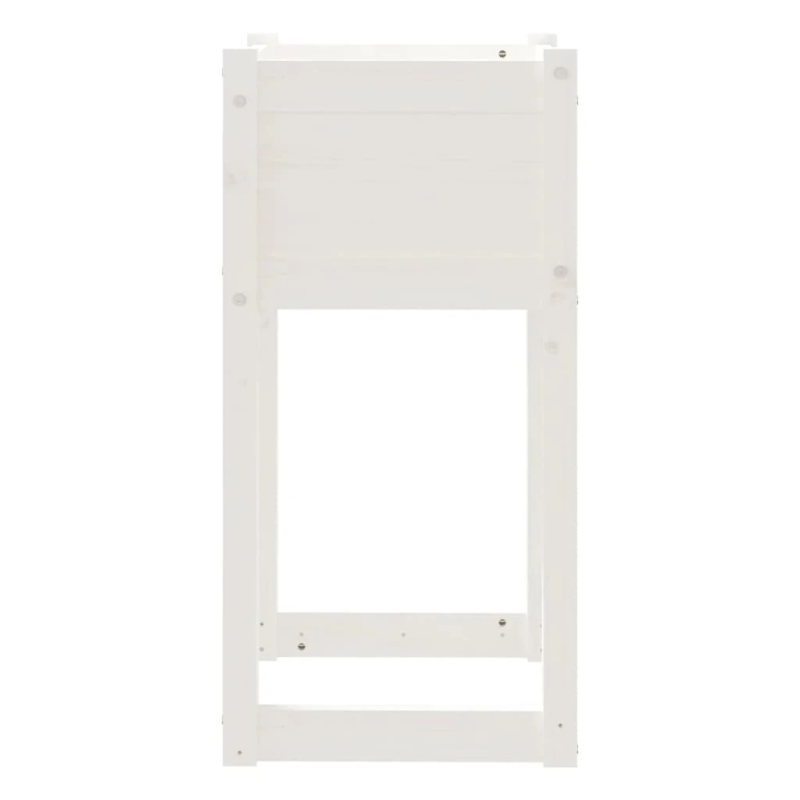 vidaXL puķu kaste, balta, 40x40x81 cm, priedes masīvkoks