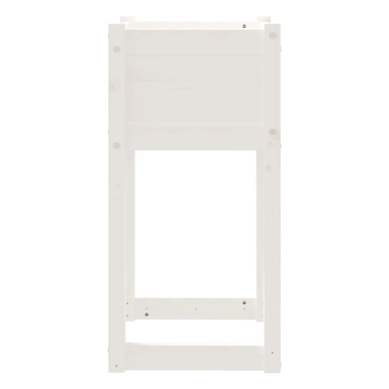 vidaXL puķu kastes, 2 gab., baltas, 40x40x81 cm, priedes masīvkoks