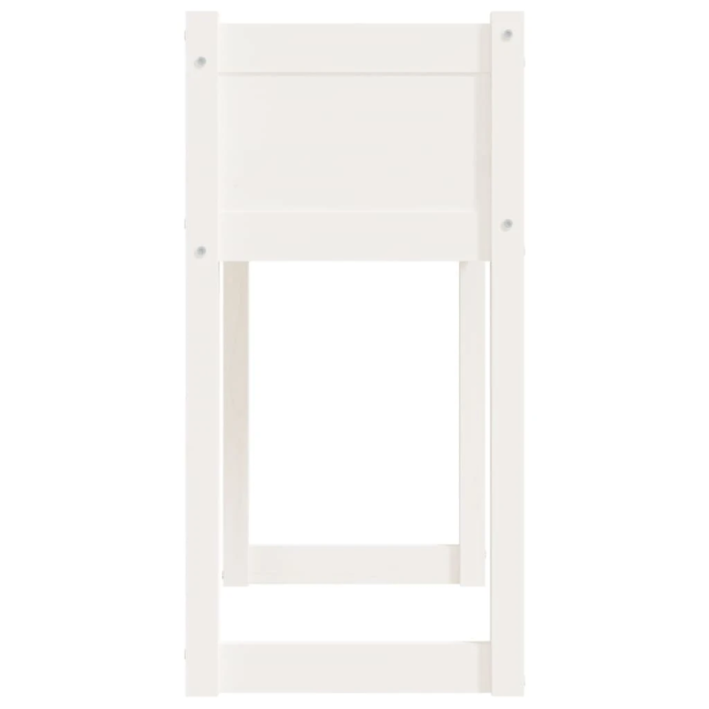 vidaXL puķu kaste, balta, 78x40x81 cm, priedes masīvkoks