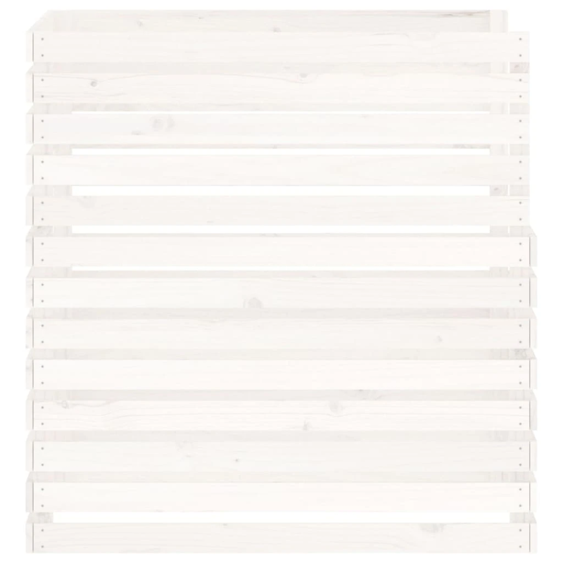 vidaXL komposta kaste, balta, 100x100x102 cm, priedes masīvkoks