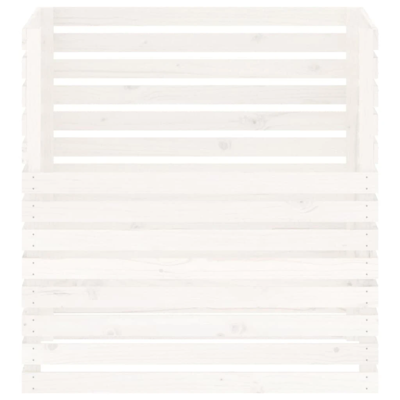 vidaXL komposta kaste, balta, 100x100x102 cm, priedes masīvkoks