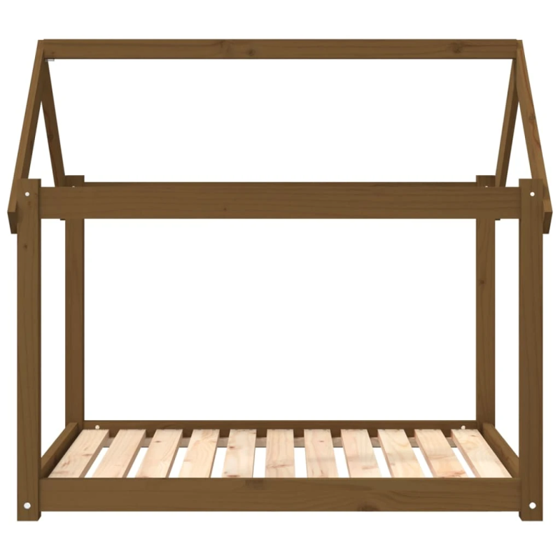 vidaXL suņu gulta, medus brūna, 101x70x90 cm, priedes masīvkoks