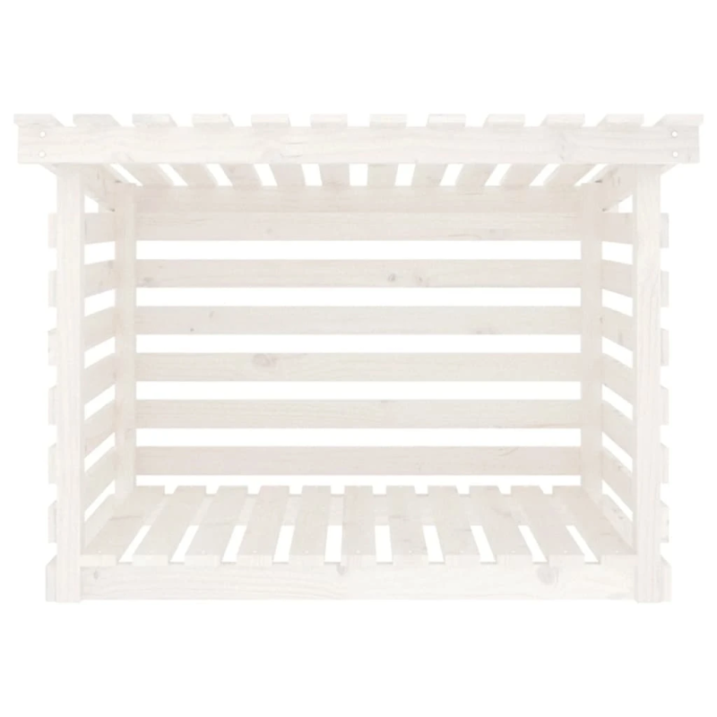 vidaXL malkas plaukts, balts, 108x73x79 cm, priedes masīvkoks