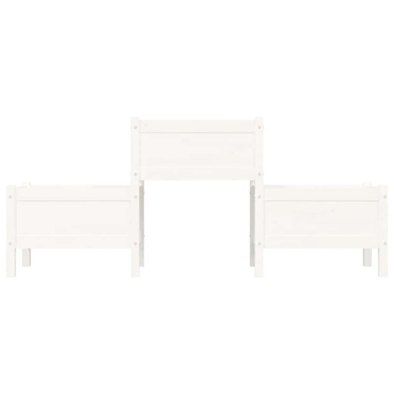 vidaXL puķu kaste, balta, 178,5x44x75 cm, priedes masīvkoks