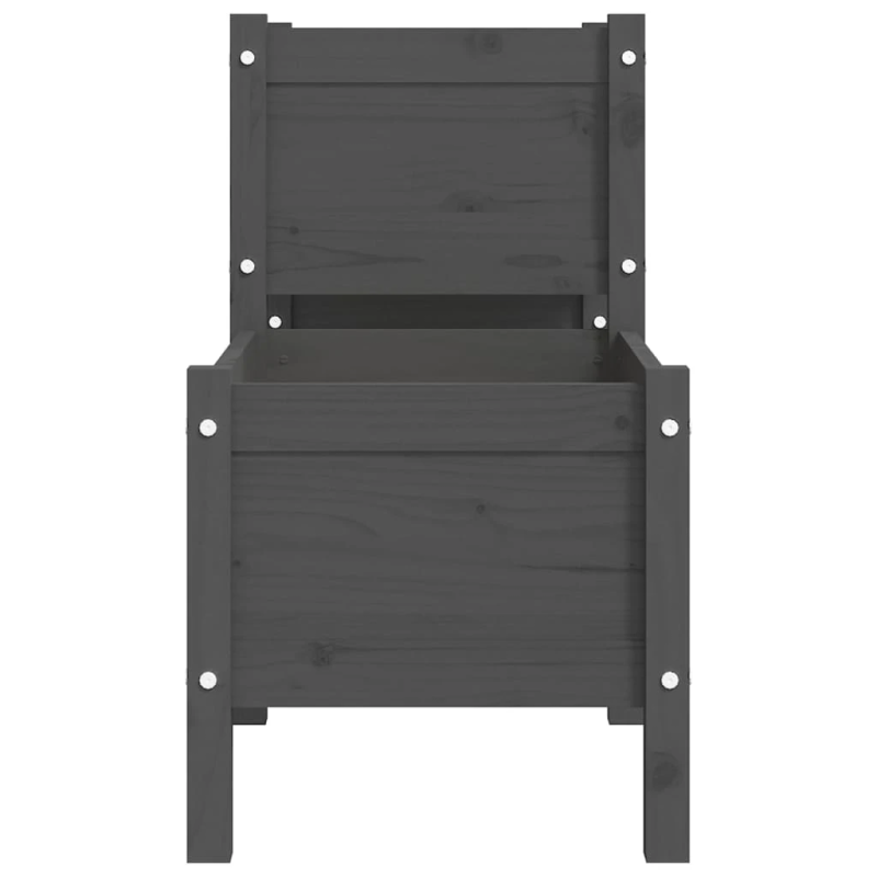 vidaXL puķu kaste, pelēka, 178,5x44x75 cm, priedes masīvkoks