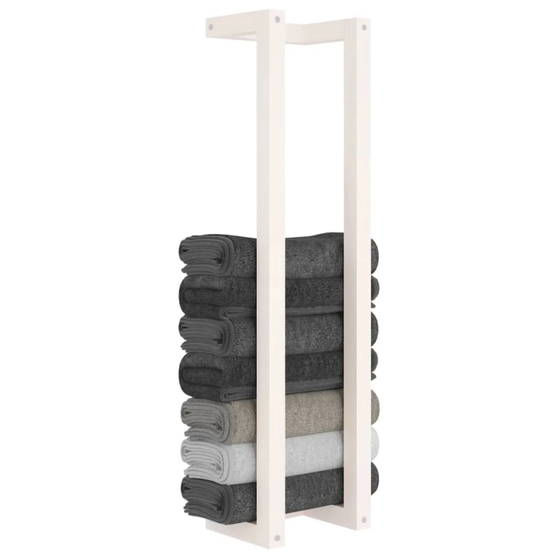 vidaXL dvieļu pakaramais, balts, 23x18x90 cm, priedes masīvkoks