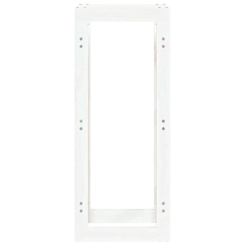 vidaXL malkas plaukts, balts, 41x25x100 cm, priedes masīvkoks