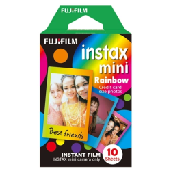 Fujifilm - Instax Mini Rainbow Instant Film - 86 x 54 mm - Quantity 10