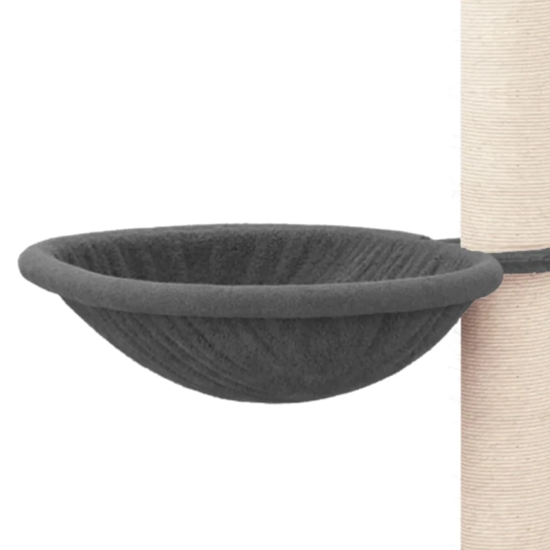 vidaXL kaķu māja ar sizala stabiem nagu asināšanai, 94,5 cm, pelēka