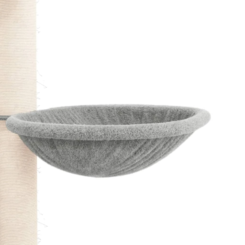 vidaXL kaķu māja līdz griestiem, gaiši pelēka, 258,5-284,5 cm