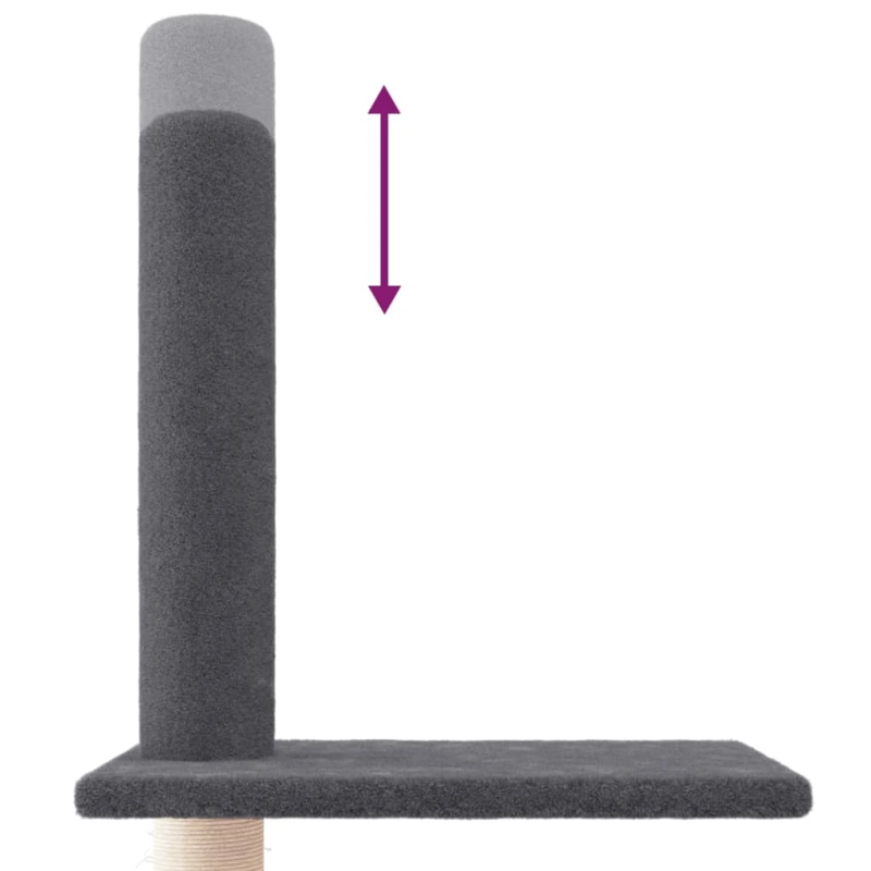 vidaXL kaķu māja līdz griestiem, tumši pelēka, 250,5-276,5 cm