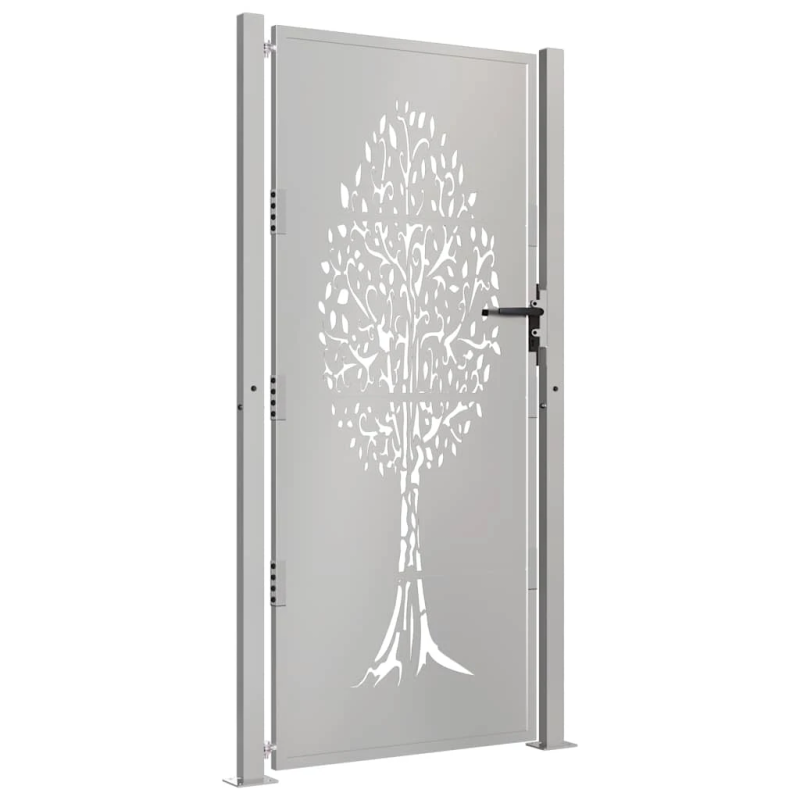 vidaXL dārza vārti, 100x200 cm, kortēna tērauds, koka dizains