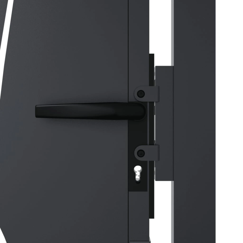 vidaXL dārza vārti, antracīta krāsā, 100x100 cm, tērauds, zāles dizains