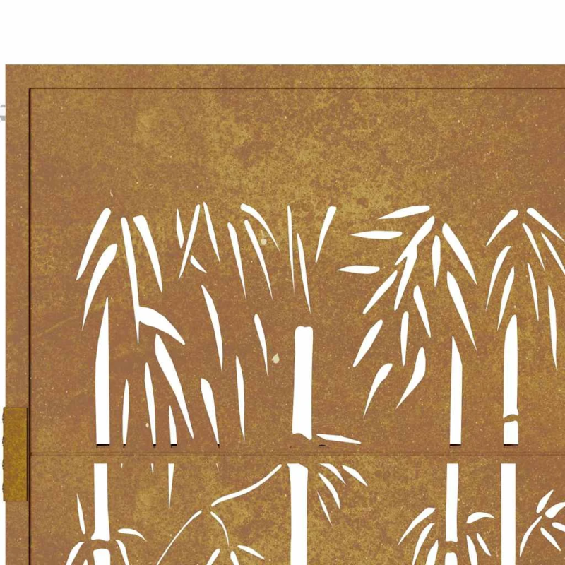 vidaXL dārza vārti, 100x125 cm, kortēna tērauds, bambusa dizains