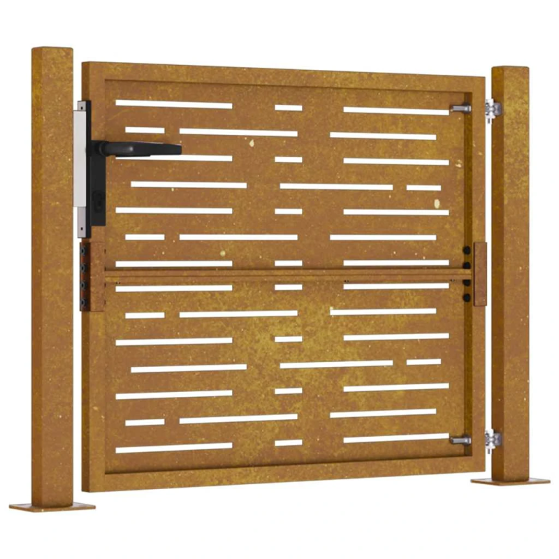 vidaXL dārza vārti, 100x100 cm, Corten tērauds, kvadrātveida dizains