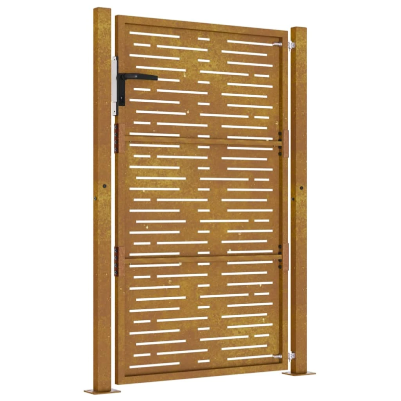 vidaXL dārza vārti, 100x125 cm, Corten tērauds, kvadrātveida dizains