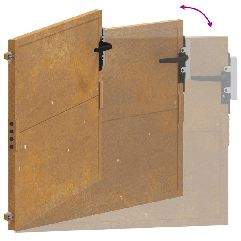 vidaXL dārza vārti, 100x100 cm, kortēna tērauds