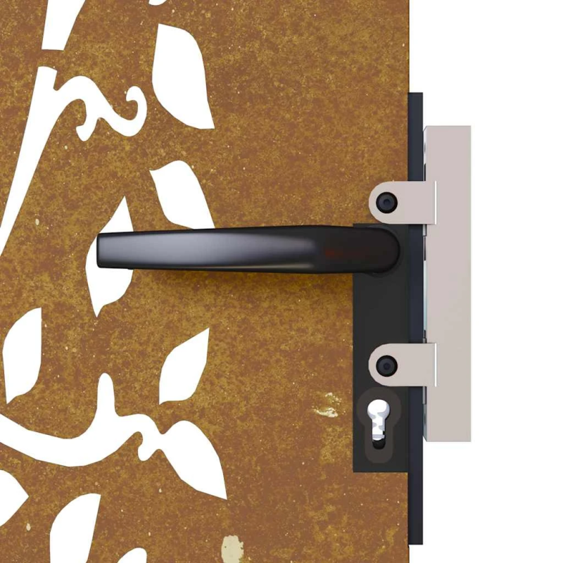 vidaXL dārza vārti, 85x125 cm, kortēna tērauds, koka dizains