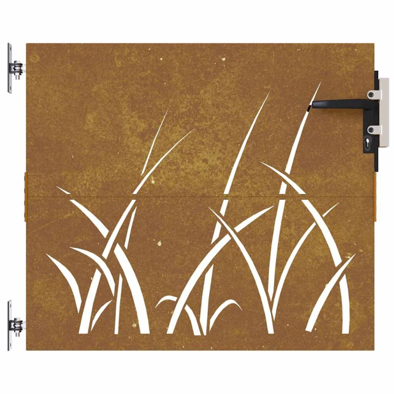 vidaXL dārza vārti, 85x100 cm, kortēna tērauds, zāles dizains