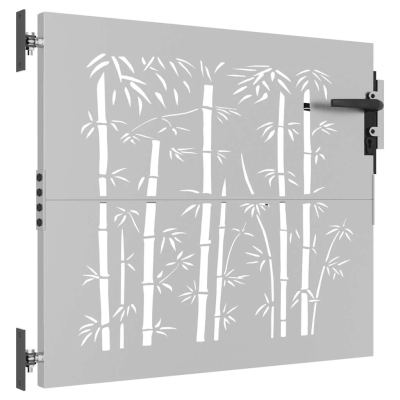 vidaXL dārza vārti, 85x75 cm, kortēna tērauds, bambusa dizains