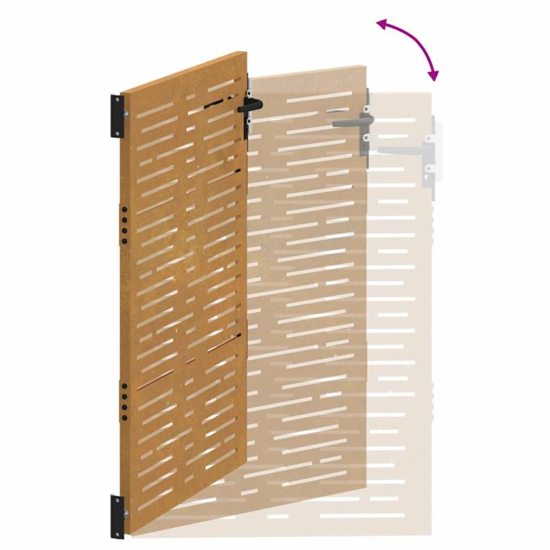 vidaXL dārza vārti, 85x150 cm, kortēna tērauds, kvadrātveida dizains