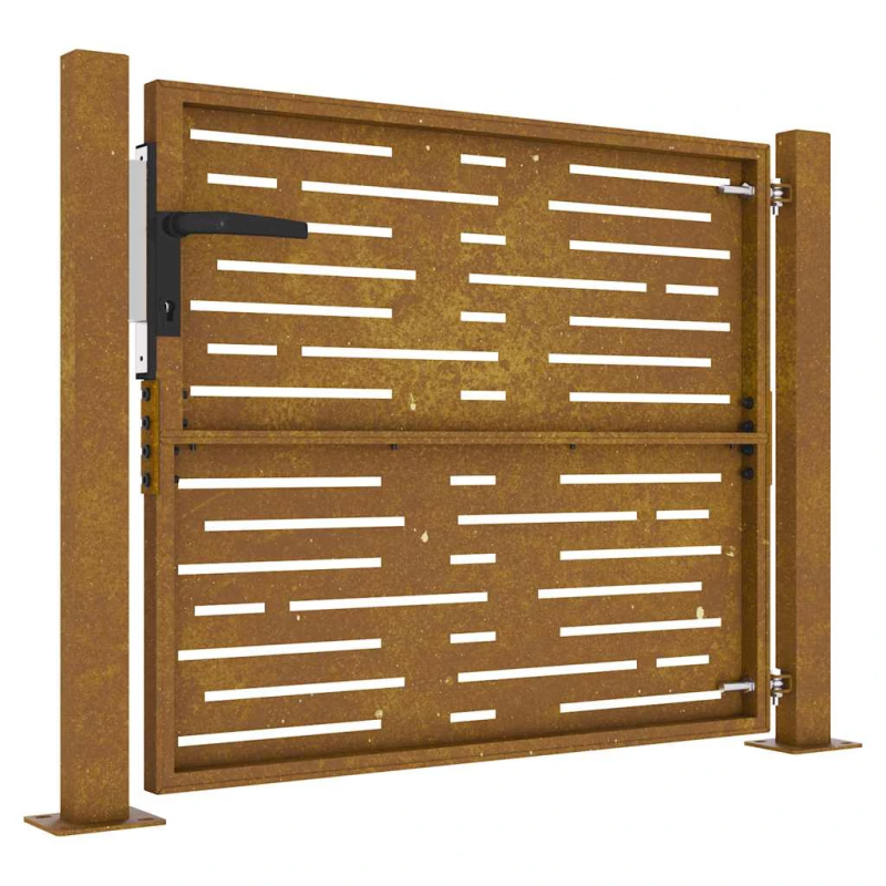 vidaXL dārza vārti, 100x75 cm, kortēna tērauds, kvadrātveida dizains